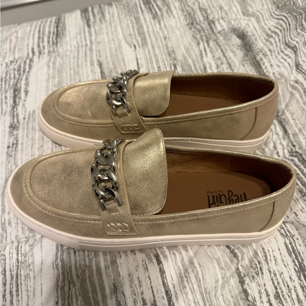 Corkys Chain Reaction Gold with Silver Chain Detail Loafers